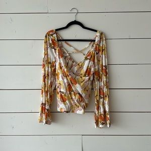 Retro colored floral top